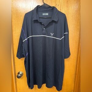 Callaway Black and Purple Stipe Polo Shirt